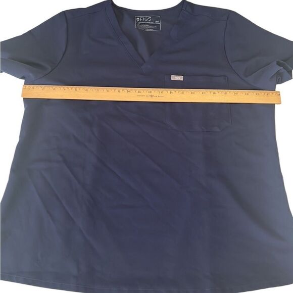 Figs Navy Blue V Neck Short Sleeves Scrub Top Size XXL - Picture 4 of 8